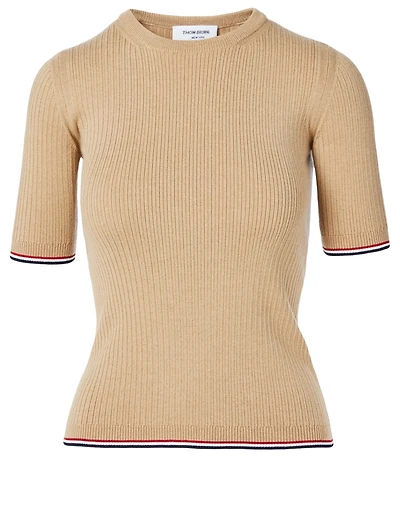 Wool-Blend Short-Sleeve Top