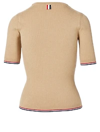 Wool-Blend Short-Sleeve Top