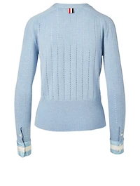 Wool Pointelle Stitch Cardigan