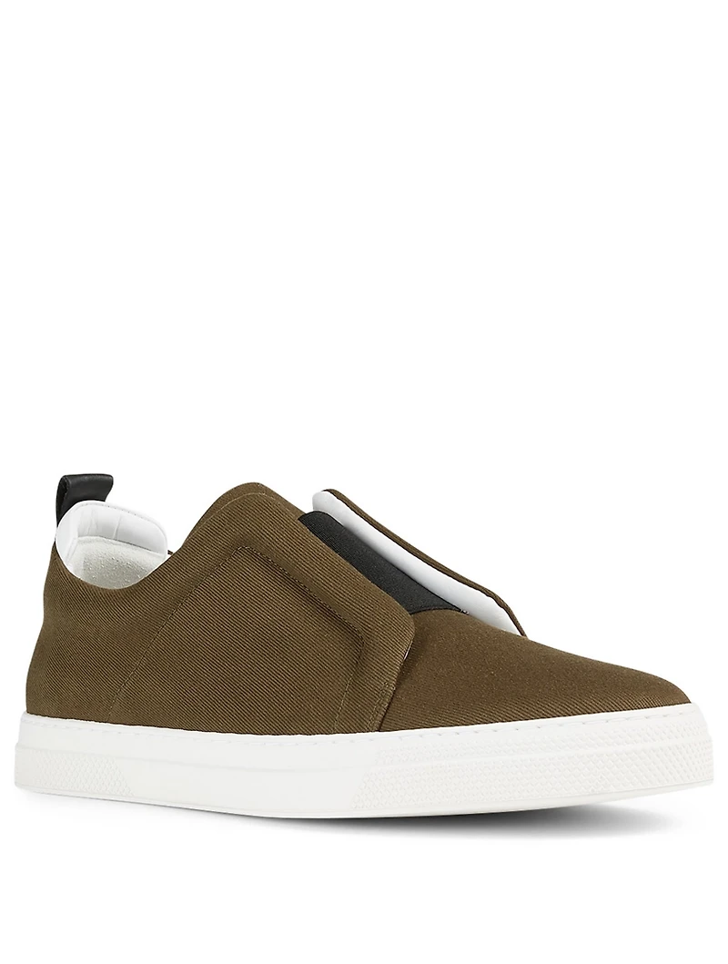 Cotton Drill Slip-On Sneakers
