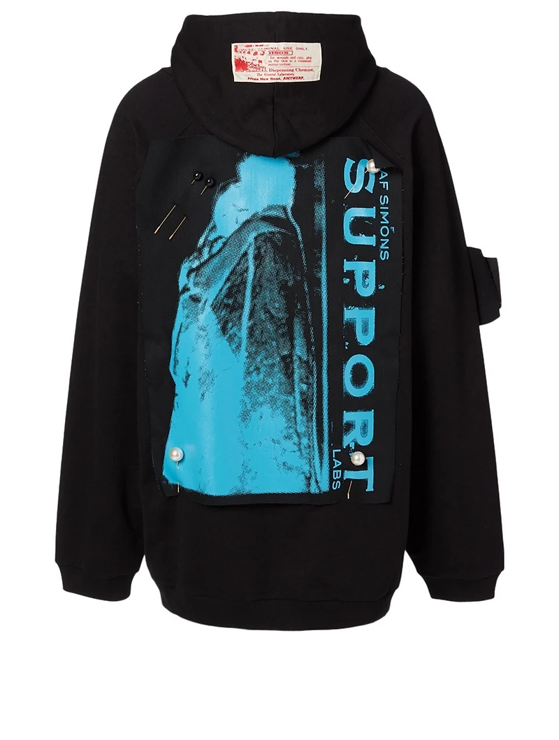 Cotton Oversized Hoodie With Patches