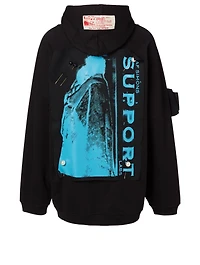 Cotton Oversized Hoodie With Patches