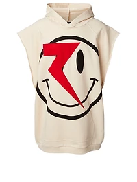 Smiley Cotton Sleeveless Hoodie