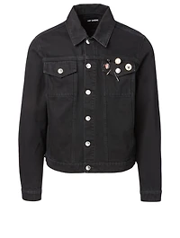 Cotton Denim Jacket With Badges