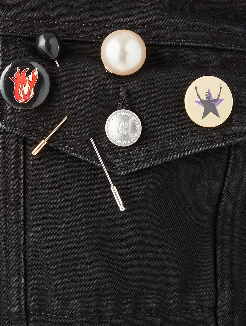 Cotton Denim Jacket With Badges