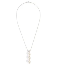 18K White Gold Australian South Sea Pearl And Diamond Pendant Necklace