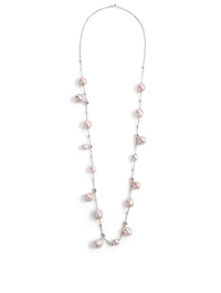 18K White Gold Necklace With Pearls And Diamonds