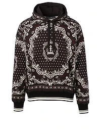 Cotton Hoodie Bandana Print