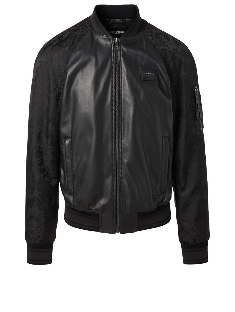 Leather Jacket With Logo Plaque