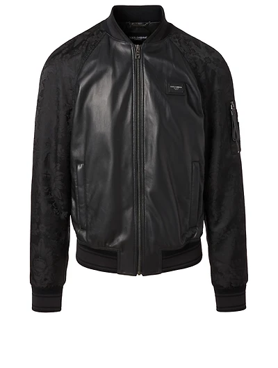 Leather Jacket With Logo Plaque