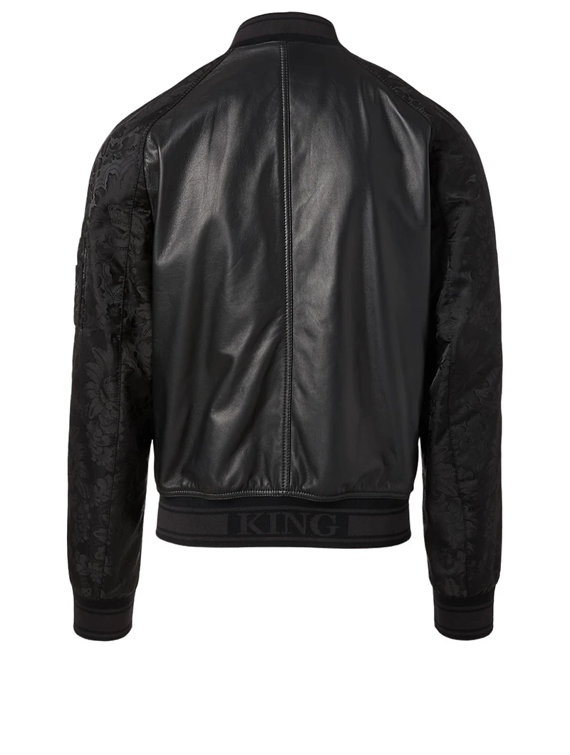 Leather Jacket With Logo Plaque