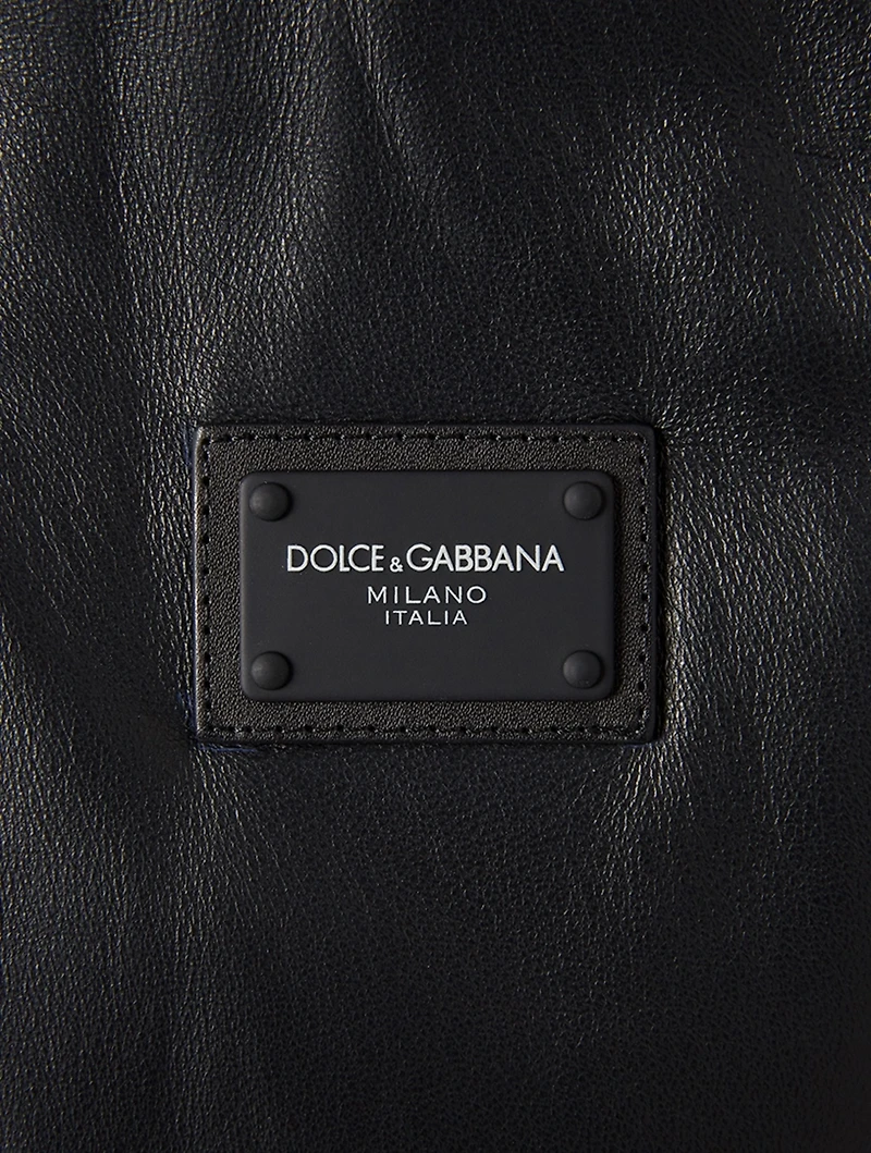 Leather Jacket With Logo Plaque