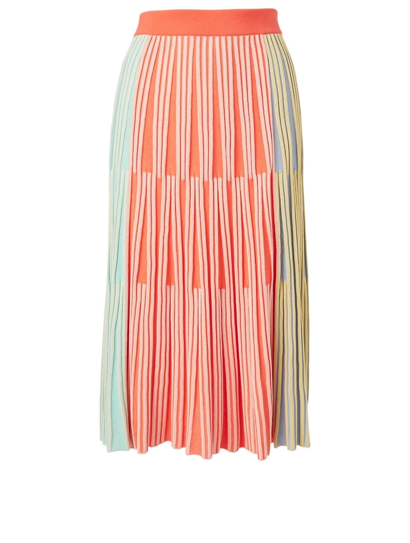 Cotton-Blend Midi Skirt