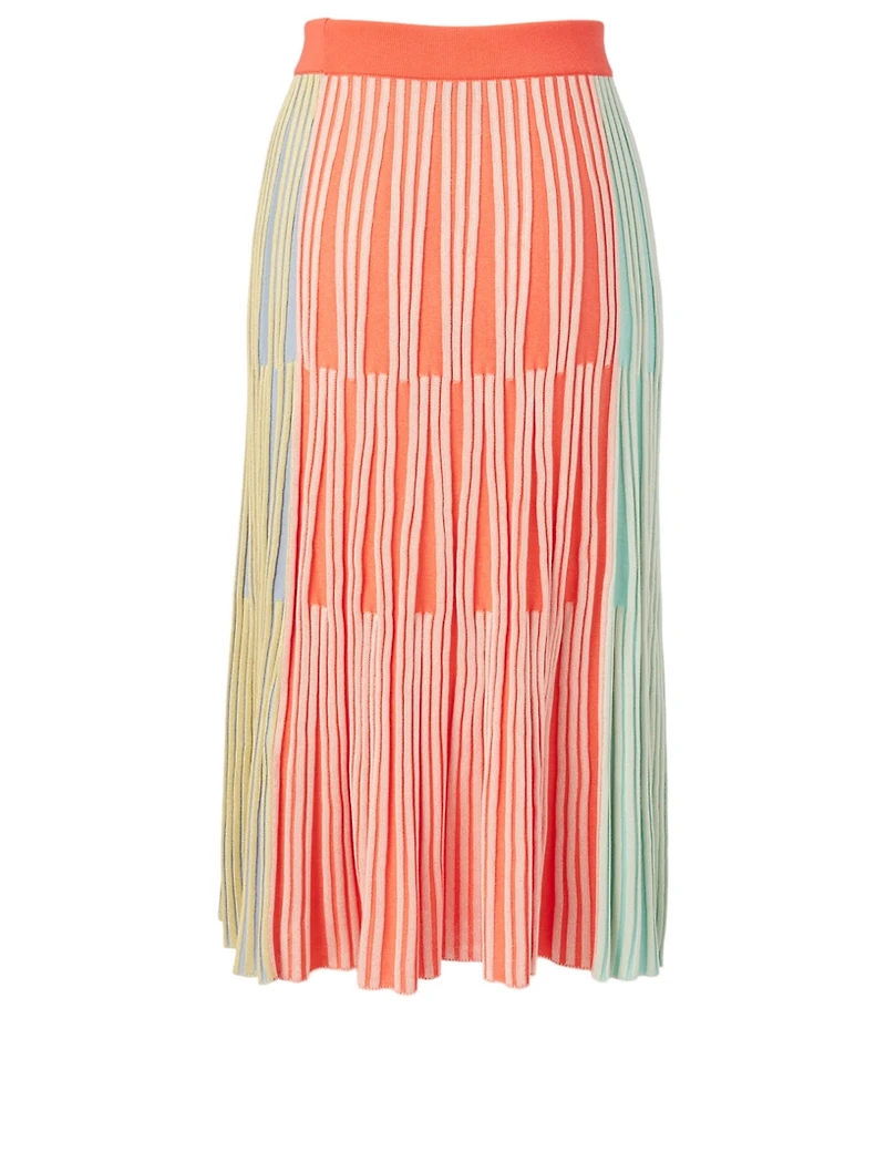 Cotton-Blend Midi Skirt