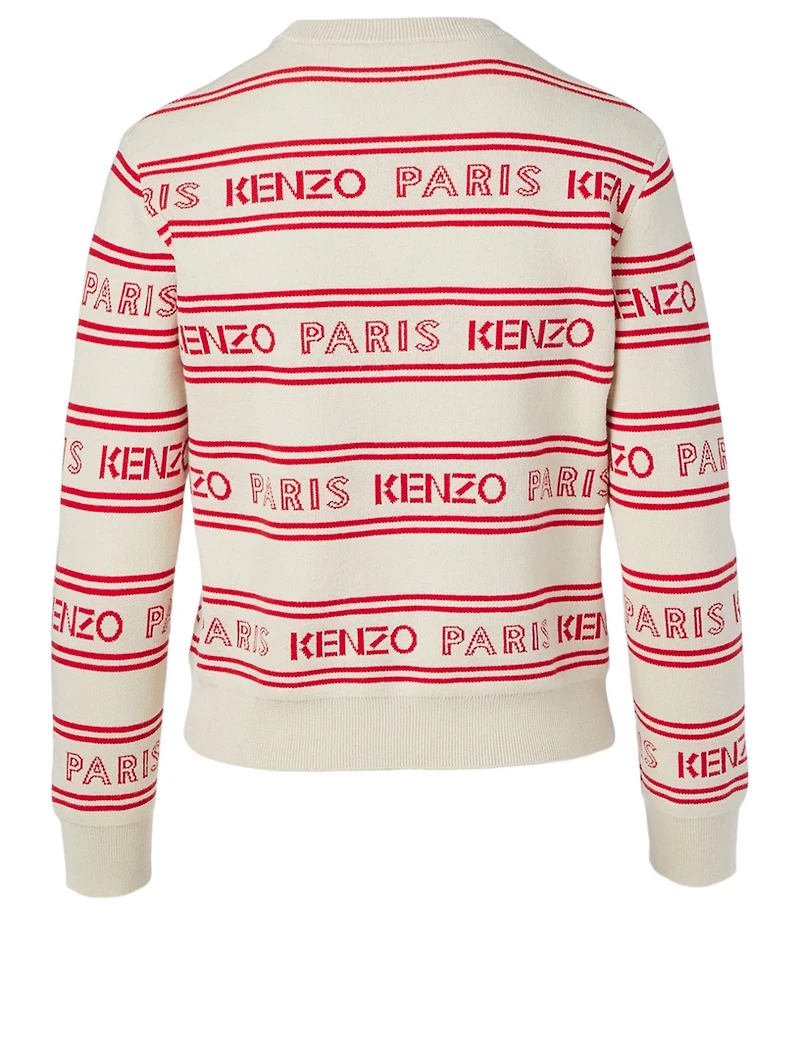 Jacquard Sweater Logo Print