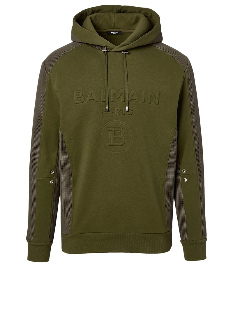 Cotton Hoodie With Embossed Logo