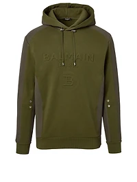 Cotton Hoodie With Embossed Logo