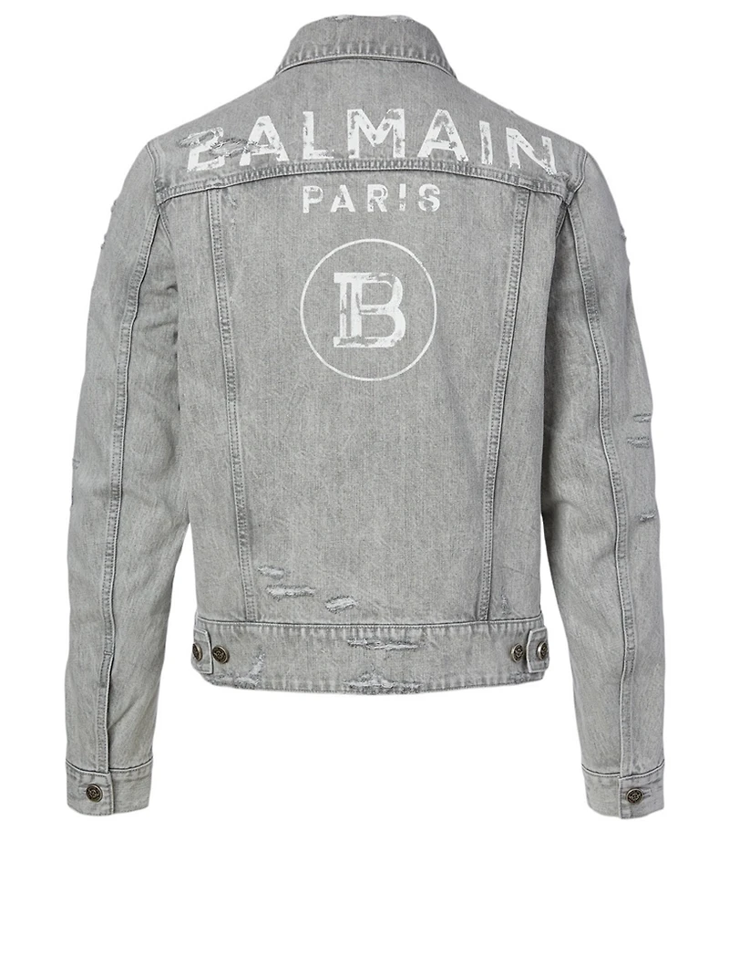 Cotton Denim Jacket With Back Logo