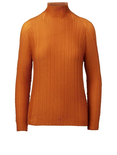 Wooly Pleats Long-Sleeve Top