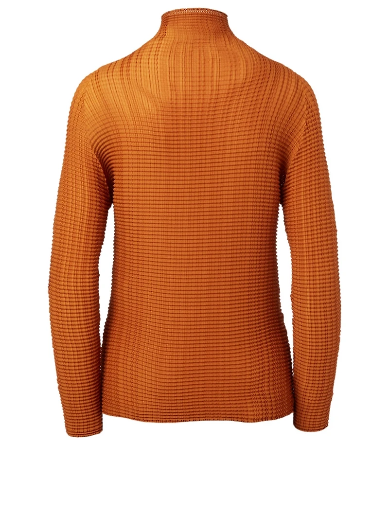 Wooly Pleats Long-Sleeve Top