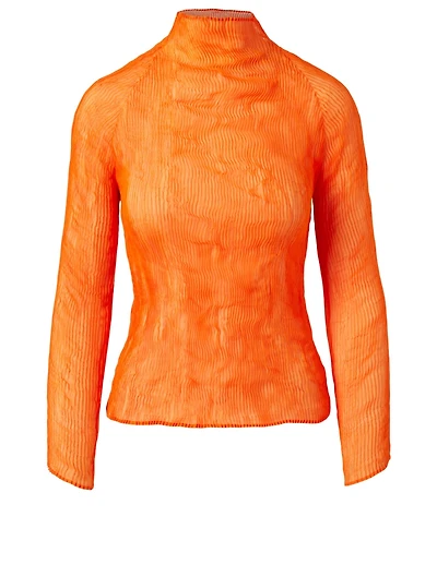 Chiffon Twist High-Neck Top