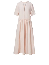 Linen-Blend Maxi Dress