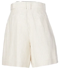 Super Eight Linen Culotte Shorts Stripe Print