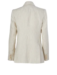 Super Eight Linen Blazer Stripe Print