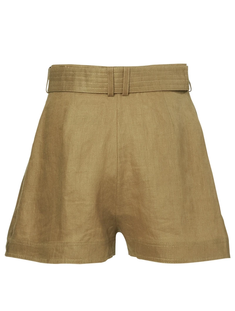 Super Eight Linen High-Waisted Shorts