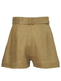 Super Eight Linen High-Waisted Shorts