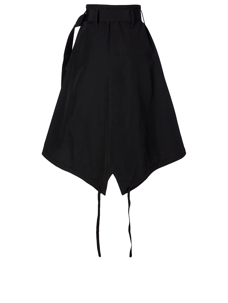 Cotton-Blend Midi Skirt With Belt