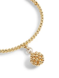 Flapper 18K Gold Ball Charm Bangle Bracelet With Diamonds