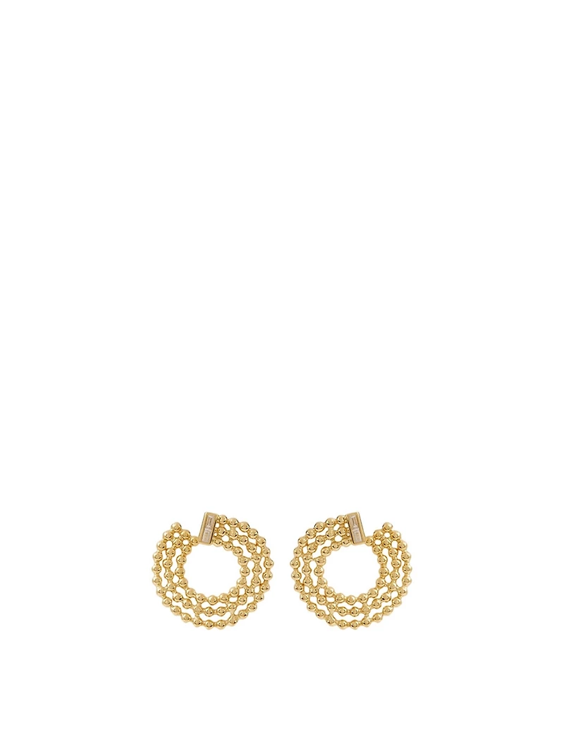 Flapper 18K Gold Swirl Earrings With Diamonds