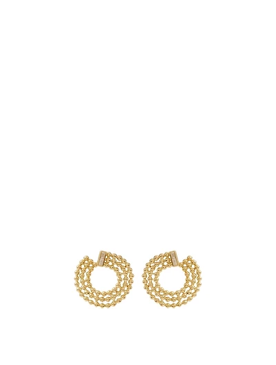 Flapper 18K Gold Swirl Earrings With Diamonds