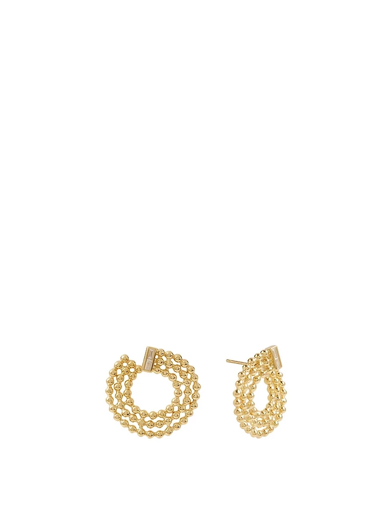 Flapper 18K Gold Swirl Earrings With Diamonds