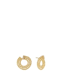 Flapper 18K Gold Swirl Earrings With Diamonds