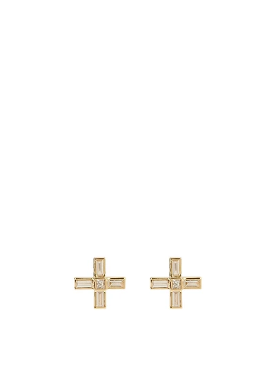 Essentials 18K Gold X Earrings With Diamonds