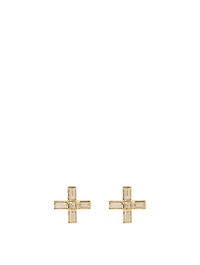 Essentials 18K Gold X Earrings With Diamonds