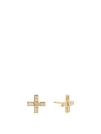 Essentials 18K Gold X Earrings With Diamonds