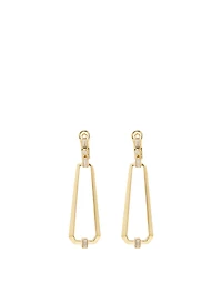 Essentials 18K Gold Trapezoid Drop Earrings With Diamonds
