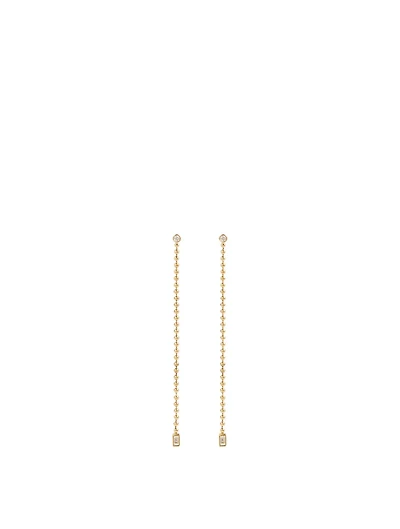 Flapper 18K Gold Drop Chain Earrings With Diamonds