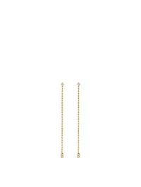 Flapper 18K Gold Drop Chain Earrings With Diamonds