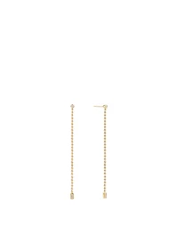Flapper 18K Gold Drop Chain Earrings With Diamonds