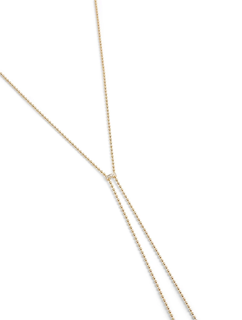 Flapper 18K Gold Double Lariat Tassel Necklace With Diamonds