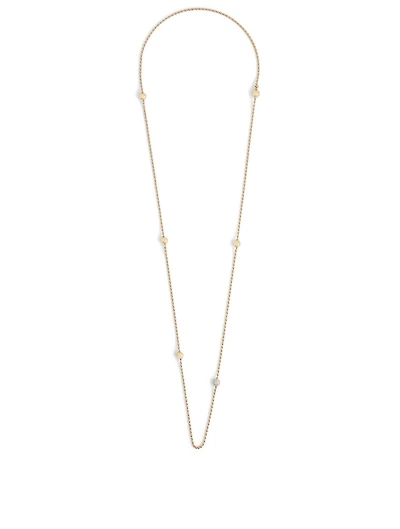 Flapper 18K Gold Ball Chain Station Necklace With Diamonds
