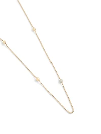 Flapper 18K Gold Ball Chain Station Necklace With Diamonds