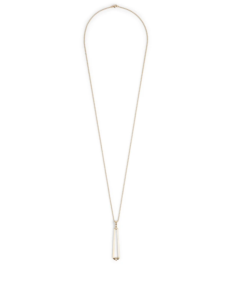 Essentials 18K Gold Trapezoid Pendant Necklace With Diamonds
