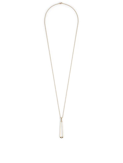 Essentials 18K Gold Trapezoid Pendant Necklace With Diamonds