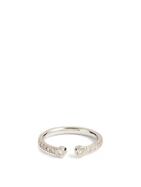Essentials 18K White Gold Round Diamond Ring With Diamonds