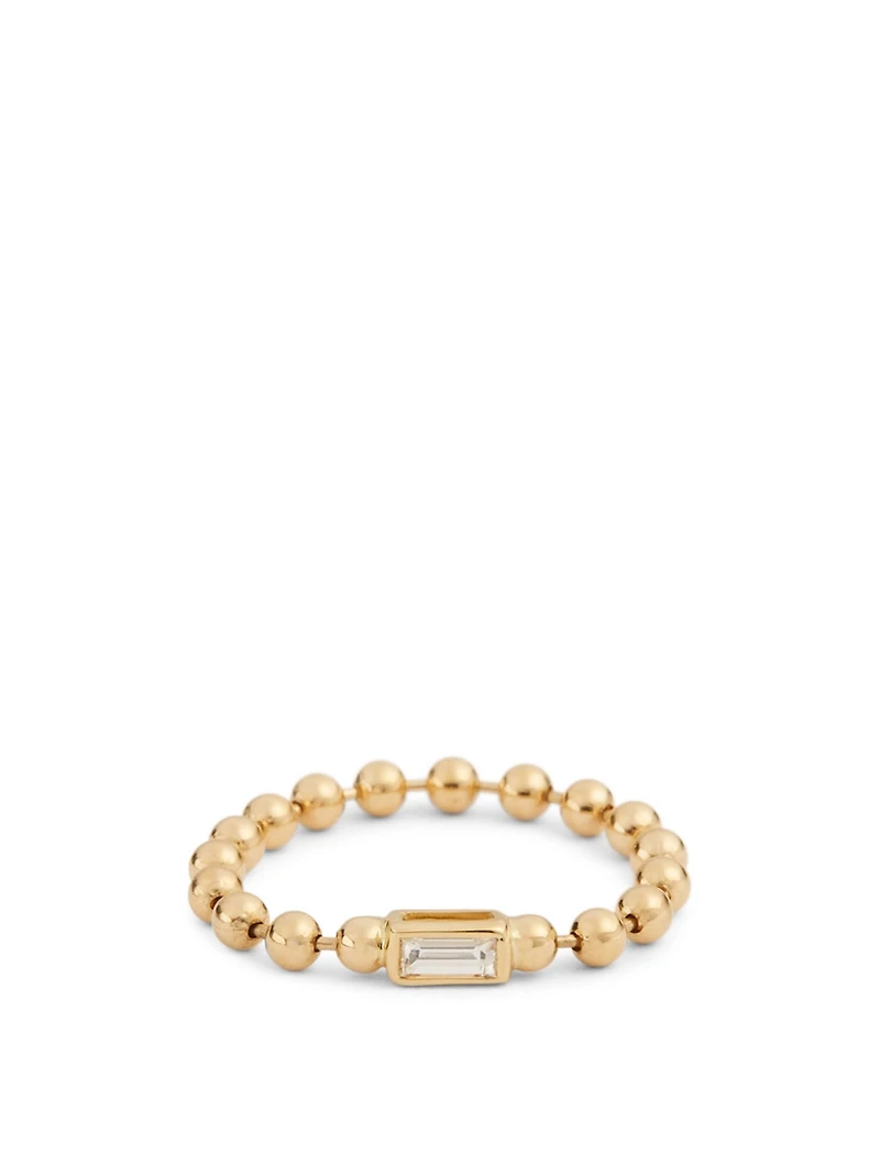 Flapper 18K Gold Ring With Baguette Diamond